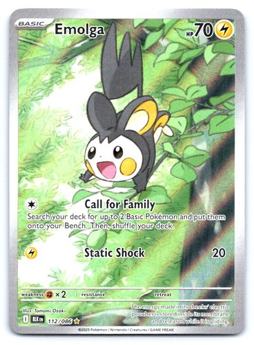 Emolga 112/086 SV: Black Bolt Illustration Rare Holo