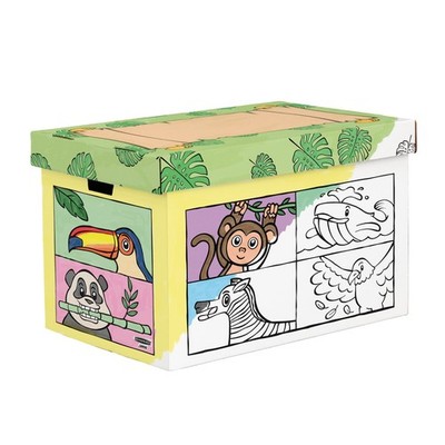 Fellowes 1231701 Toy Box Animal Design 5.25 Cu Ft White/Black