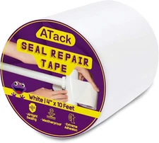 ATack Waterproof Patch and Seal Tape, White, 4 4 Inches x 10 Feet, White 