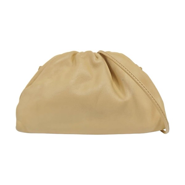 Bottega Veneta -Beige Leather Pouch/Clutch Gold w Dust Bag