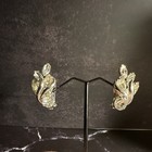 Vintage Weiss Silver Tone Clip On Earrings With Rhinestones — photo 3