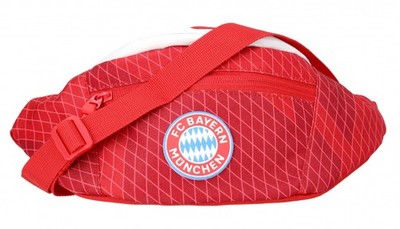 FC Bayern München Bauchtasche - Logo Badge Rubber - ROT | Gürteltasche | FCB
