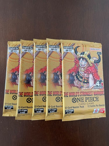 One Piece The World's Strongest Warriors OP-17 Five Booster Packs Lot English D