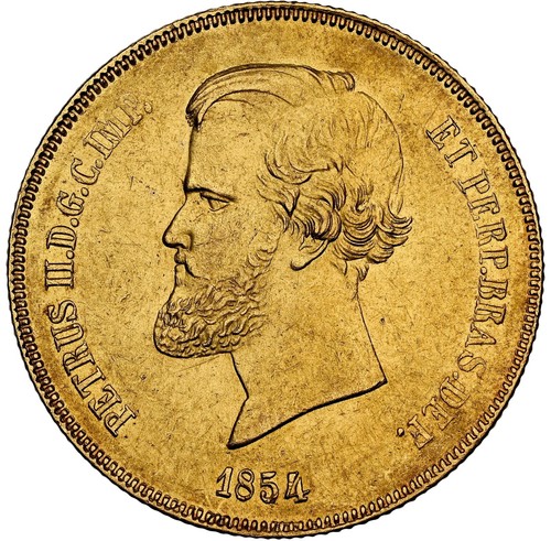 Brazil 1854 - Pedro II 20,000 Reis - NGC AU Details - RARE ONLY 26K STRUCK! - Picture 3 of 4
