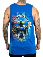 Sullen Men's Shaved Ice Tank Top Tattoo Style Skull Sleeveless T-shirt Rainbow