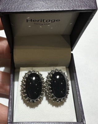 Orecchini Art Déco con Marcasite, Sodalite e Onice in vendita su Italia