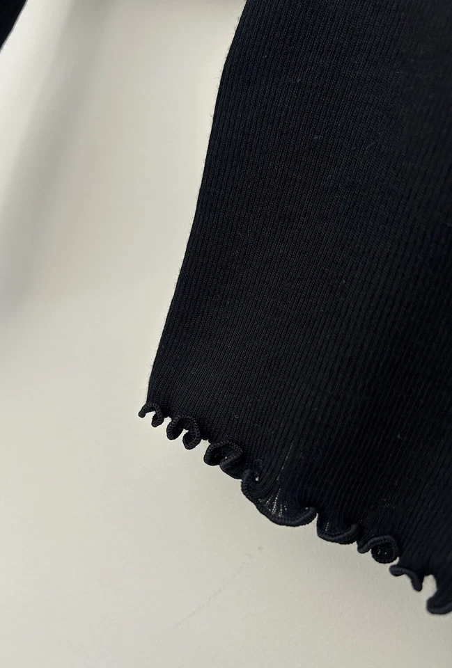 Blusa Top OSCALITO Negra Manga Larga Seda Tejido Claro Talla 4 AU 6-10 Foto 4 de 4