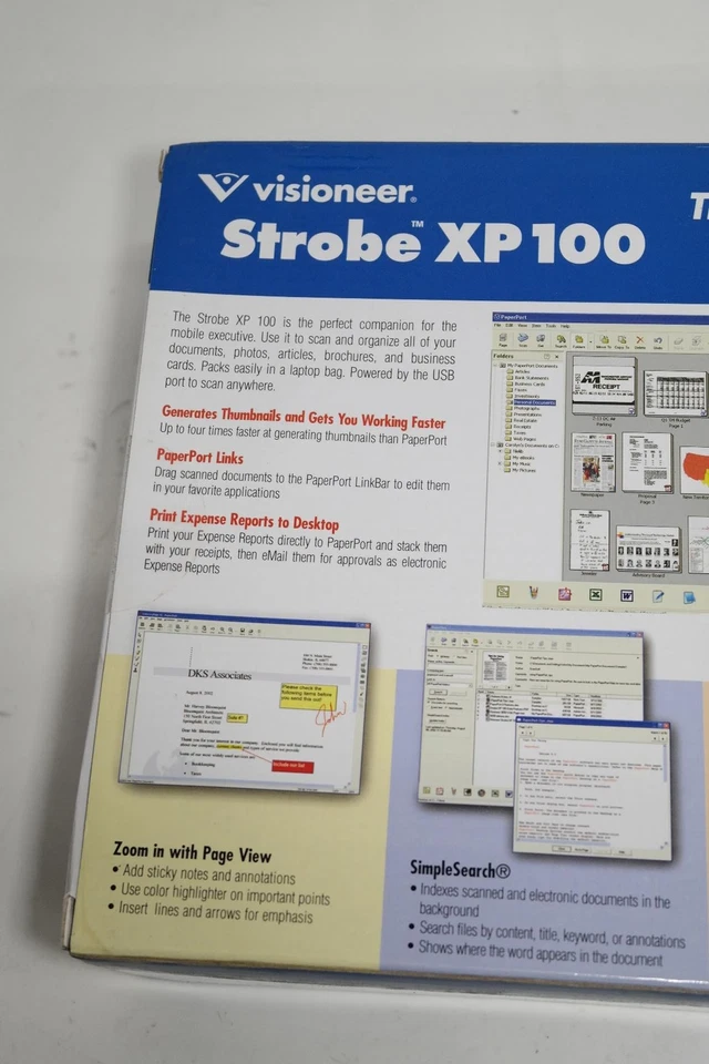 NEW VISIONEER STROBE XP 100 BLACK PORTABLE SHEETFEED DOCUMENT MOBILE SCANNER - Image 3 of 4
