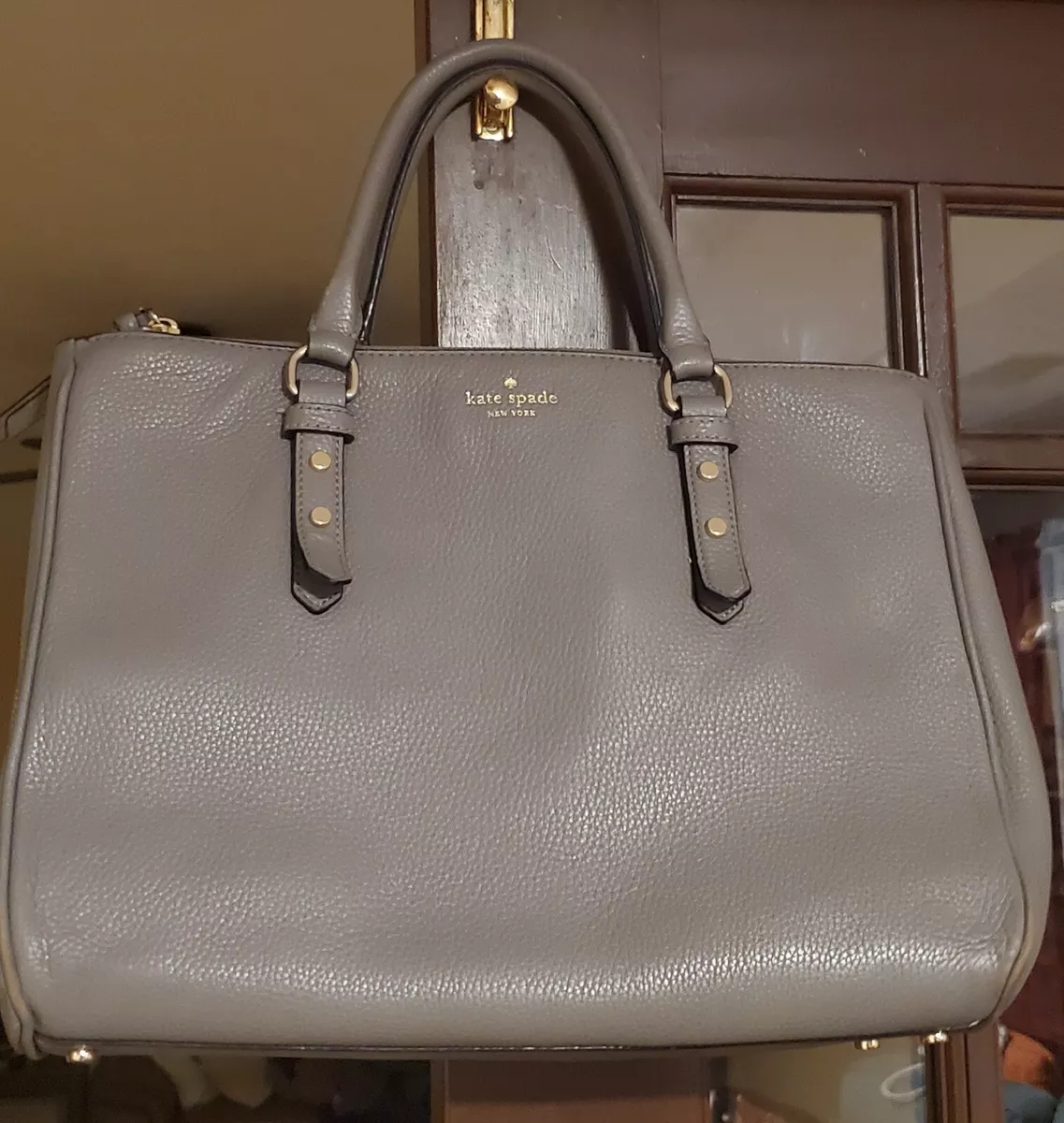 Kate Spade Mulberry Street Leighann grey leather Satchel bag