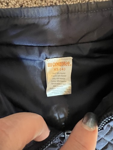 Gymboree Girls XS 4 Quilted Full Zip Up Lightweight Navy Blue Vest EUC School - Picture 3 of 5
