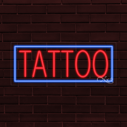 BRAND NEW "TATTOO" w/BORDER 30x12x1 INCH LED FLEX WINDOW/WALL INDOOR SIGN 30494 - Picture 1 of 1