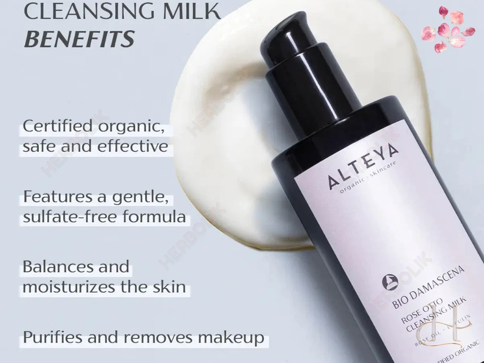 Alteya Rose Otto Cleansing Milk 200ml – Organic Cleanser for Sensitive Skin - Image 2 of 4