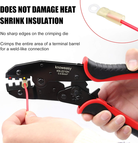 Ratcheting Crimping Tool for Heat Shrink Connectors and Electrical Wire - AWG 22 - 第 5/12 張圖片