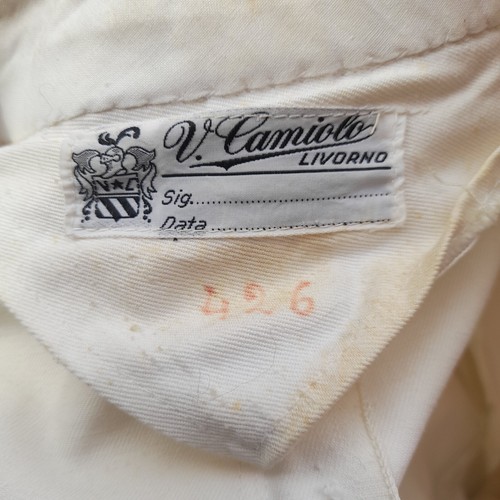 CAMICIA DA UFFICIALE REGIA MARINA ITALIANA WW2 DITTA V. CAMIOLO LIVORNO - Foto 11 di 14