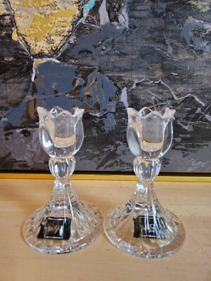 Mikasa Spring Ritual Candleholder Tulip Crystal Candle Stick Pair ...