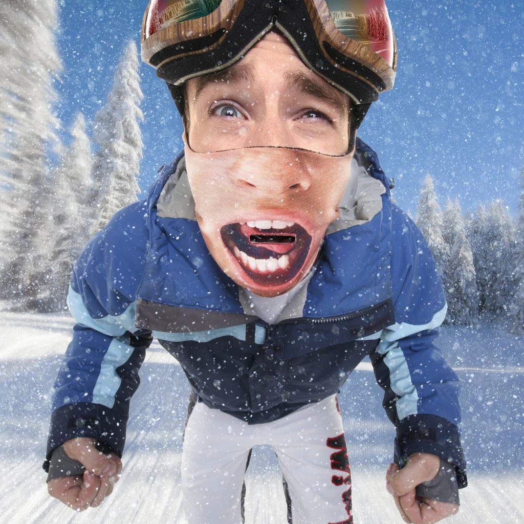Beardo - Windy Open Mouth Printed Ski Mask HD Fleece Liner