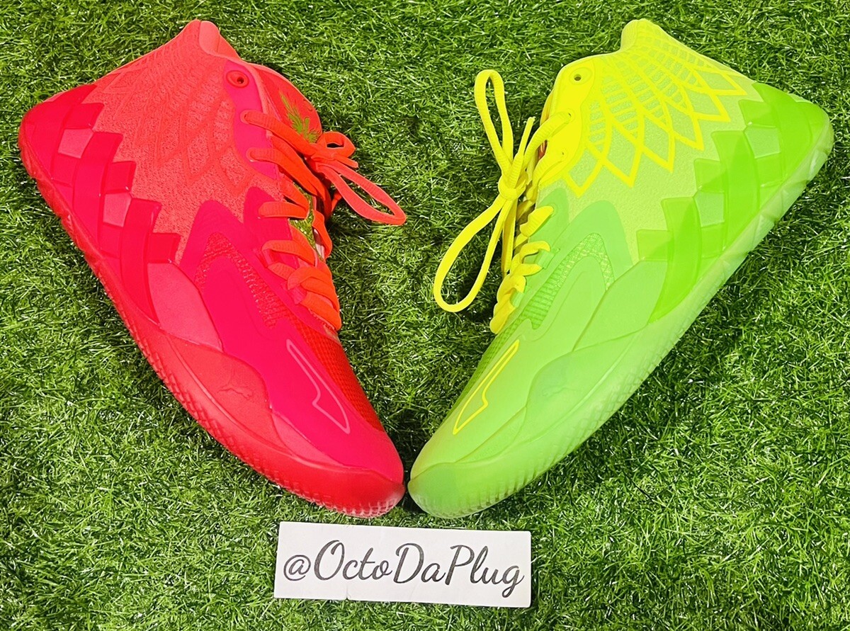 Puma MB1 LaMelo Ball Rick and Morty Red Green Mens Size 10 376682