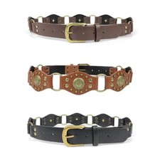 Black Leathers Belt Women Metal Buckle Waist Belt Vintage Jeans Belts Waitband