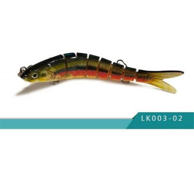 Fishing Lure 8-Segments Fish Bass Minnow Swimbait Tackle Hook Lure Crank Bait US