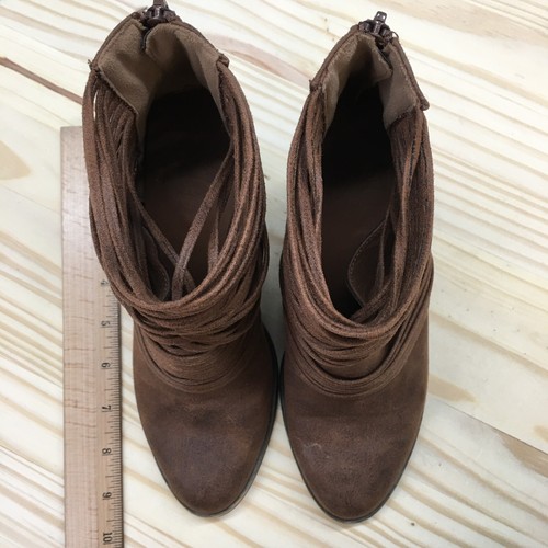 Fergalicious By Fergie Boots Womens 6.5 M Wickey Ankle Bootie Brown Cuban Heels - Picture 7 of 18
