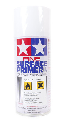 GROSSE SUPER FÜLLER GRUNDIERUNG FÜR KUNSTSTOFF & METALL - WEISS (180ML) #87044 TAMIYA