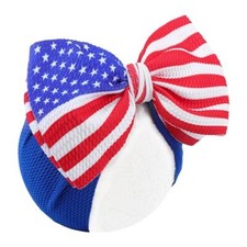 ONENINEDREAM 4th of July Baby Headband Patriotic Bows American Flag 1-Blue