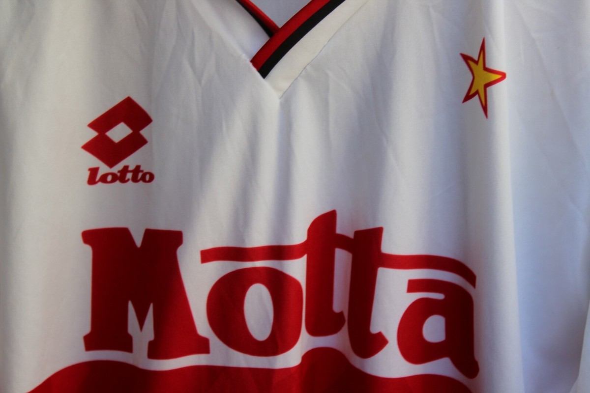 AC MILAN ITALY 1993 1994 AWAY FOOTBALL SHIRT JERSEY LOTTO