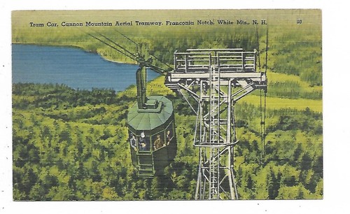 White Mts. NH Postcard Trans Car Cannon Mountain Aerial Tramway Franconia Notch - Imagen 1 de 2