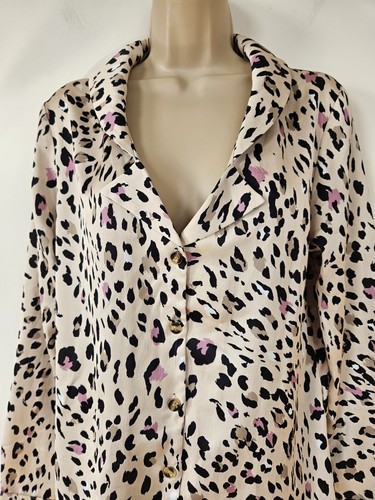 Never Fully Dressed LEOPARD Animal Print BLOUSE M UK 12 LS Shirt Lightweight - Picture 2 of 20