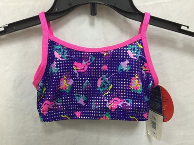 FREESTYLE BY DANSKIN PRINTED SPORT TOP PURPLE DOT COMBO 7/8 - NEW WITHOUT TAG 57