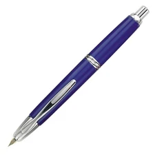 Pilot Vanishing Point Fountain Pen in Blue & Rhodium - 18K Gold Fine Point