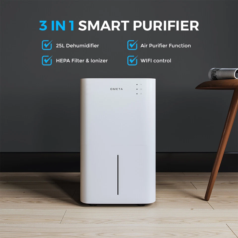 20-25L Ometa Dehumidifier Air Purifier Moisture Condensation Laundry Drying Wifi - Image 2 of 4