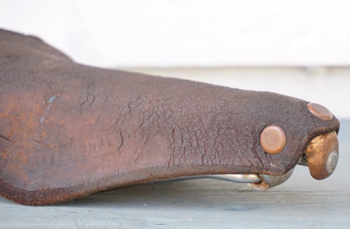 Vintage Brooks Professional Leather Saddle Wrights Ideale Berthoud Copper Rivets - Picture 13 of 13