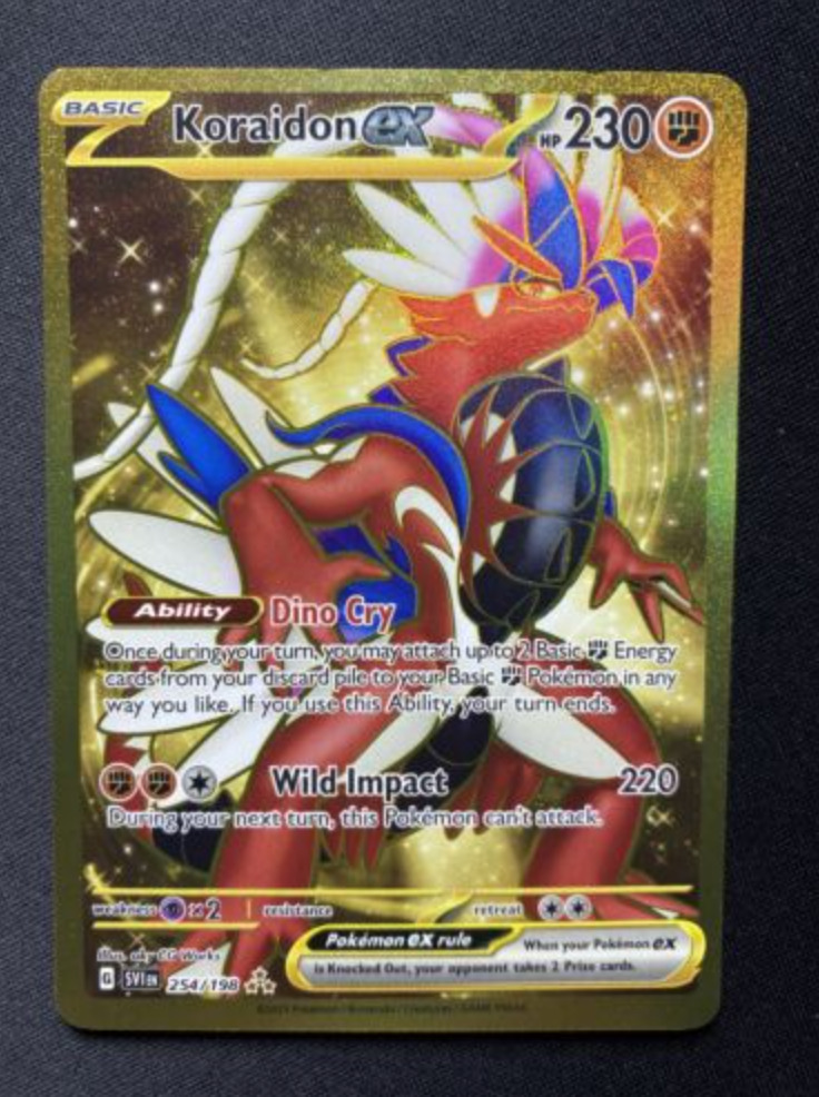 Pokemon - Koraidon ex 254/198 - Scarlet & Violet - Secret Rare - Gold Holo  Foil