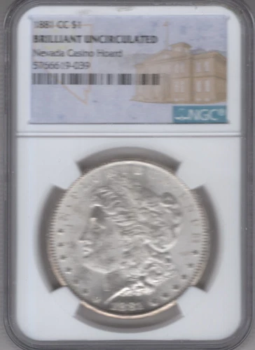 1881 CC MORGAN SILVER DOLLAR NGC CERTIFIED GEM ORIGINAL BU RARE DATE FROSTY WHIT