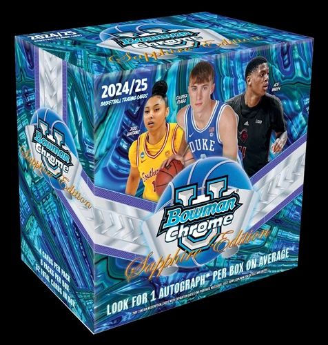2024-25 Bowman Chrome University U Basketball Sapphire Hobby Box SEALED In Hand!