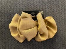 Vintage Hair Barrette Brown Stephanie Young Bow Ruffle 1980 s Oversized H22