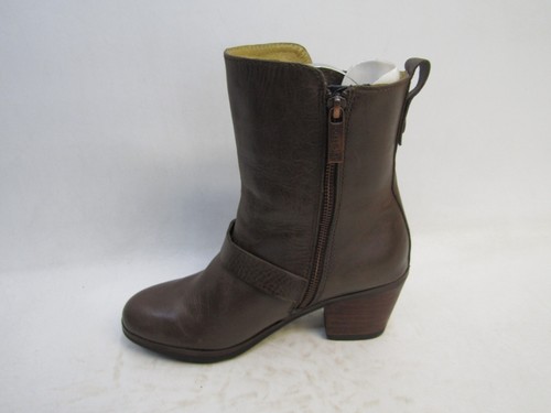 Bussola Size 38 EUR Brown Leather Buckle Zip 8" Shaft Ankle Fashion Boots Bootie - Picture 11 of 20