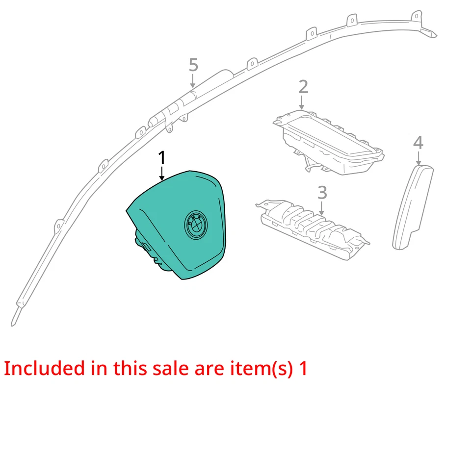 2017-2018 BMW 530i LH Driver Steering Wheel Airbag OEM - Image 4 of 4