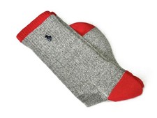 AUTHENTIC POLO COTTON BLEND RIB SOCKS RALPH LAUREN  GRAY / RED  MEN 10-13