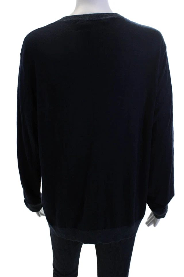 Suéter Pullover Henley Rag & Bone Para Hombres Azul Oscuro Cuello Redondo Manga Larga Talla L Foto 3 de 4
