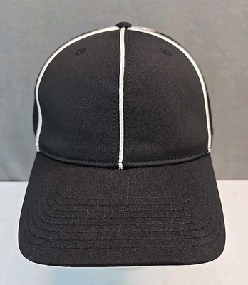 Smitty referee hat black white piping fitted sz S sport official uniform cap