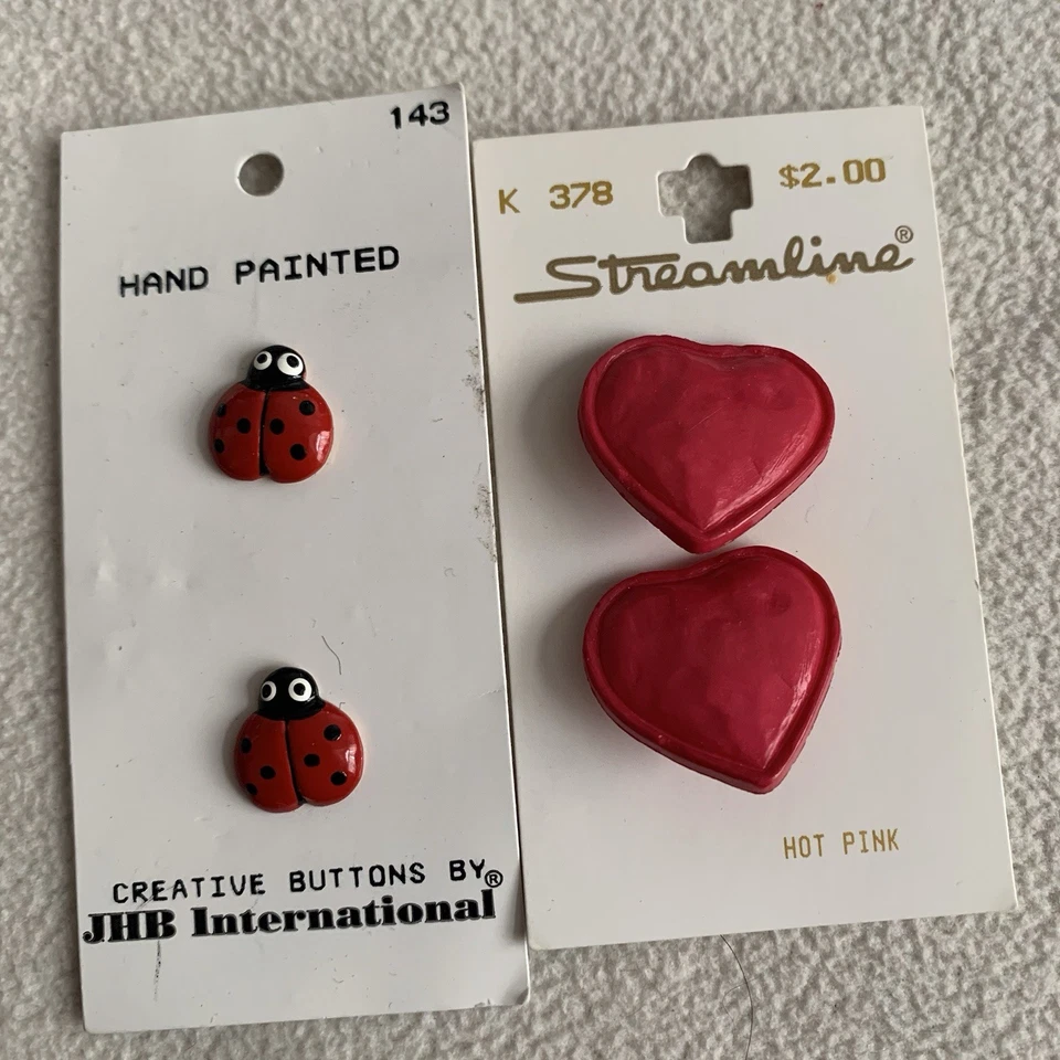 Novedad Lote Botones Vestir Debbie Mumm Flores Animales Nieve Ladybug Corazones Foto 2 de 4