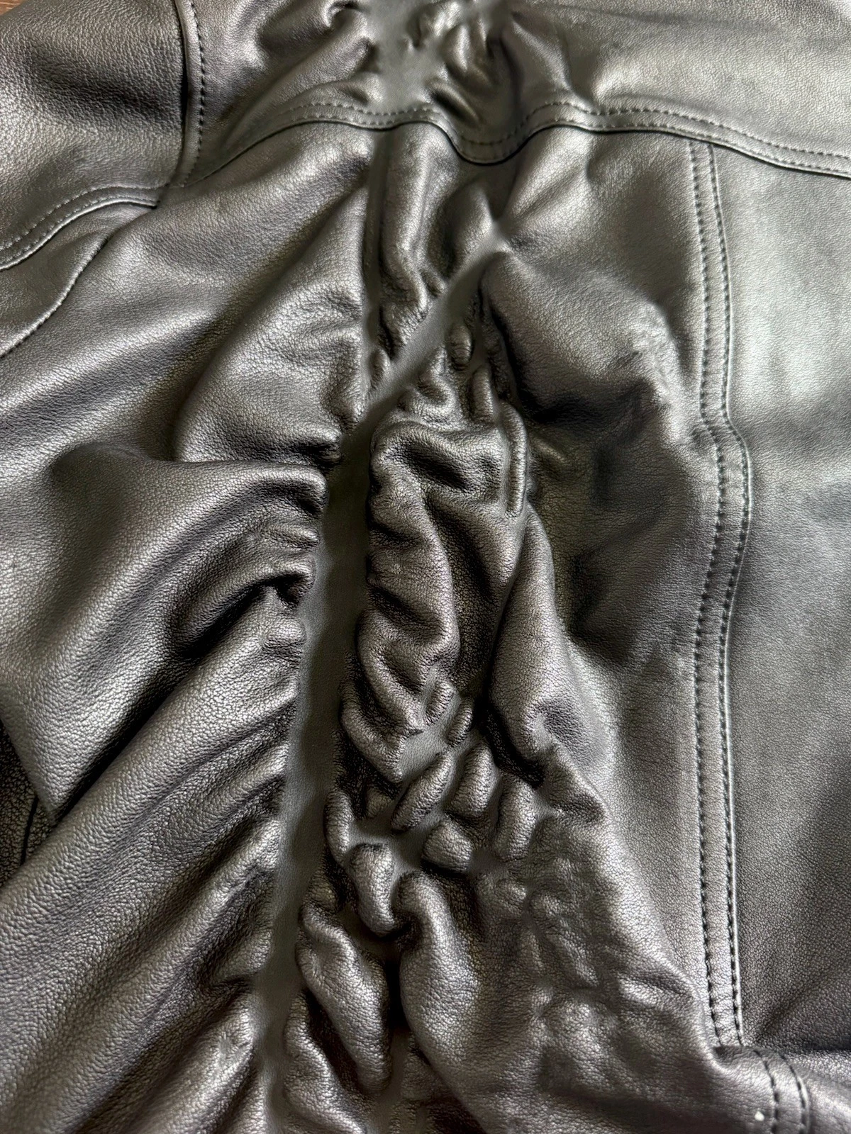 The Kooples Paris 100% Lambskin Black Leather Jacket Mens Small SS2019 DAMAGED image 5