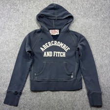 Abercrombie And Fitch Hoodie Women  s Large Blue A F Distressed Hooded Sweatshirt