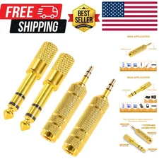 4 Pack Headphone Jack Adapter - 3.5mm 1/8 inch Male to 6.35mm 1/4 inch Female...