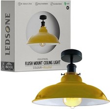 Industrial Ceiling Light Semi Flush Mount Metal Shade E27 Kitchen Hallway Lamp