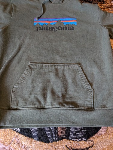 Patagonia Men’s Large Logo Hoodie Olive Green - Picture 9 of 20