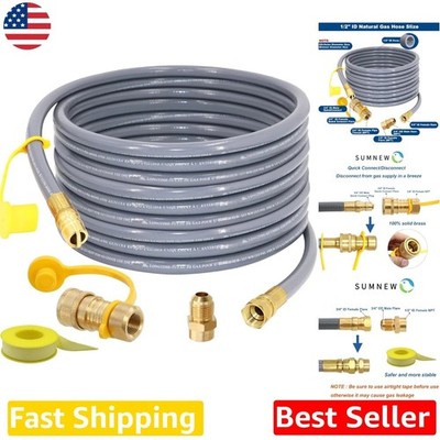 36ft Natural Gas Hose Kit 1/2'' ID Brass Quick Connect  Certified Grills