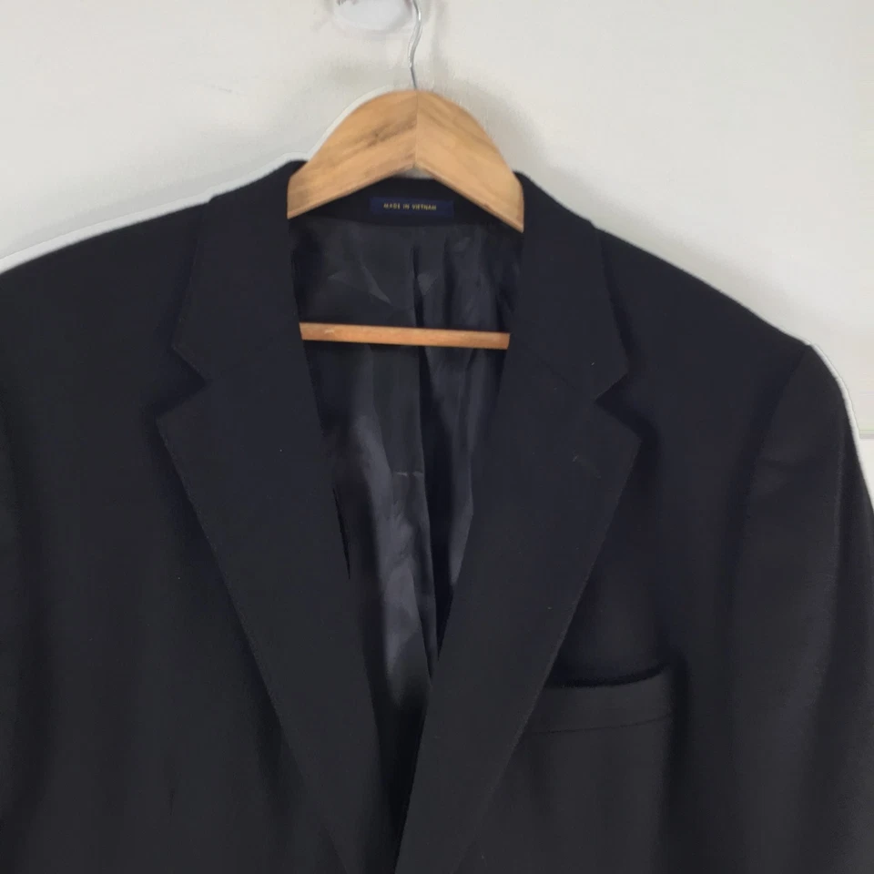 Club Room mens blazer sports coat suit jacket 42 100% cashmere black 119177 - Image 2 of 4